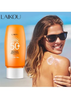 Laikou SPF50+ whiening Sunscreen, Brightening & Refreshing UV Protector,  Waterproof Strong Hydrating Cream  For Women Men 50g  - Image 1