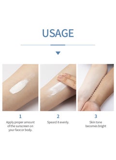 Laikou SPF50+ whiening Sunscreen, Brightening & Refreshing UV Protector,  Waterproof Strong Hydrating Cream  For Women Men 50g  - Image 5