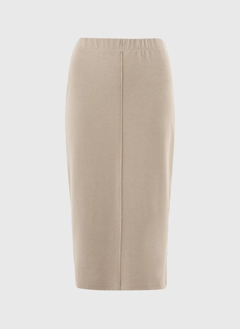 Beige Cosy Midi Skirt