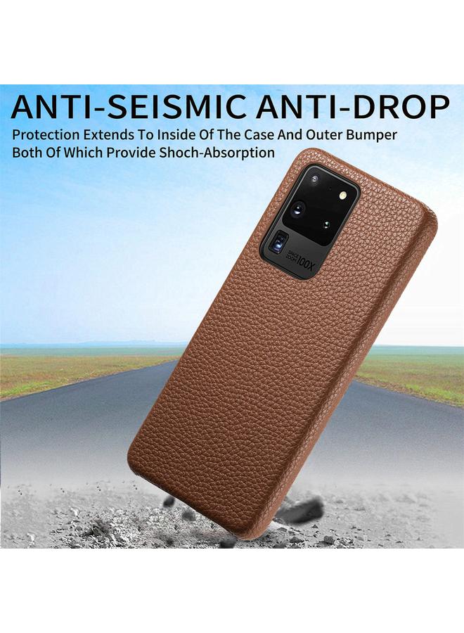 erorex Case For Samsung Galaxy S20 Ultra Litchi Oil Edge Leather Back Phone Case - Image 4