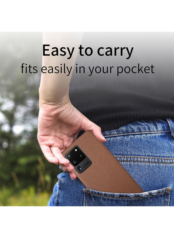 erorex Case For Samsung Galaxy S20 Ultra Litchi Oil Edge Leather Back Phone Case - Image 5