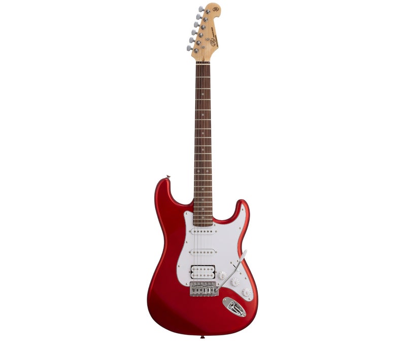 SX Stratocaster Electric Package Guitar – Candy Red Apple - Image 2