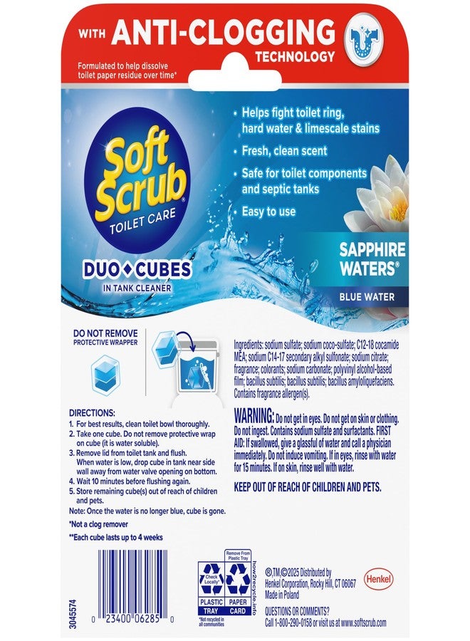 Soft Scrub In-Tank Toilet Cleaner Duo-Cubes, Sapphire Waters, 2 Ct (Pack of 7, Cleans & Freshens, Helps Fight Toilet Ring, Hard Water & Limescale Stains - Image 2