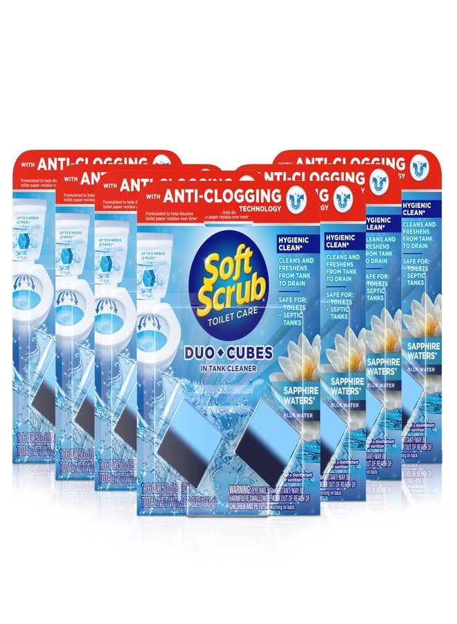 Soft Scrub In-Tank Toilet Cleaner Duo-Cubes, Sapphire Waters, 2 Ct (Pack of 7, Cleans & Freshens, Helps Fight Toilet Ring, Hard Water & Limescale Stains - Image 1