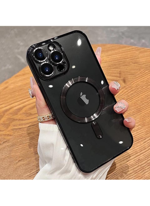 Magnetic Case for iPhone 16 Pro Max with Mag Safe Full Camera Lens Protection Color Plating Soft Clear Phone Case for iPhone 16 Pro Max