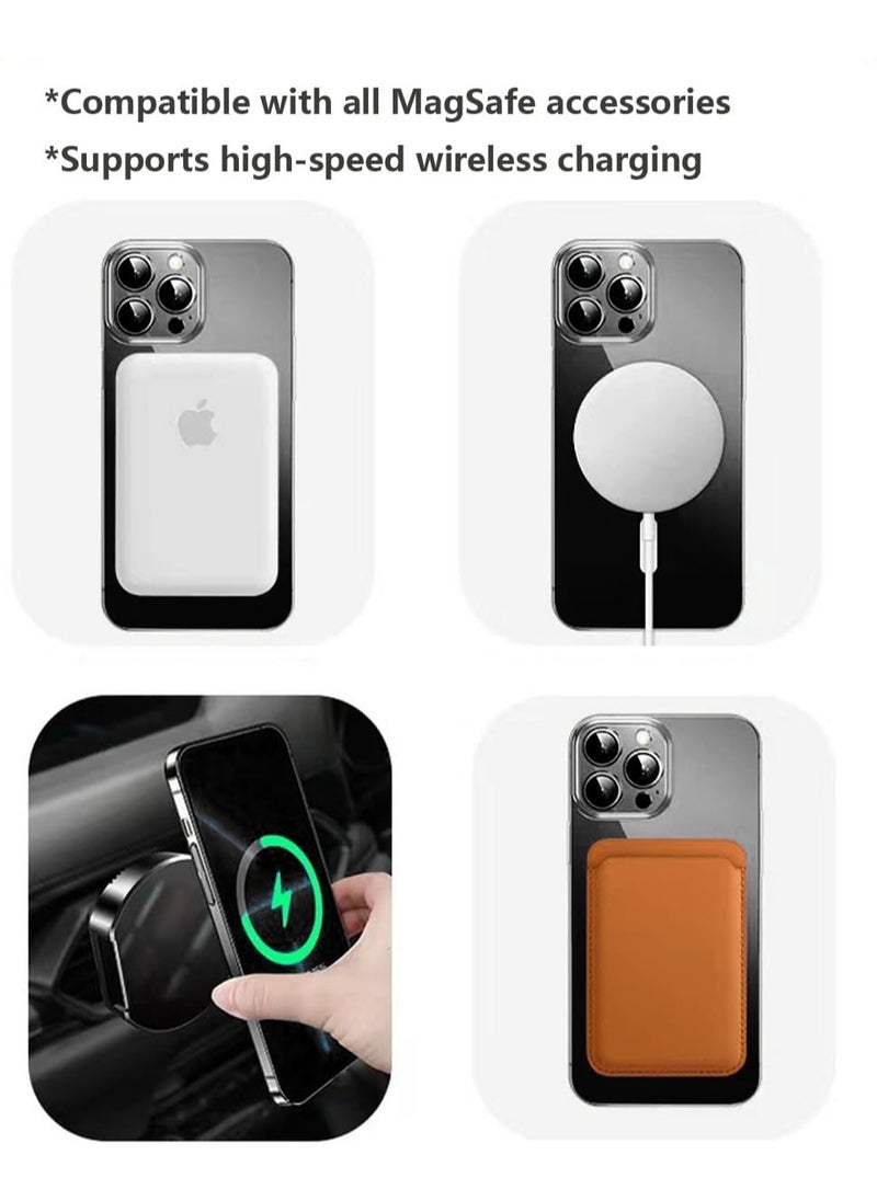 Magnetic Case for iPhone 16 Pro Max with Mag Safe Full Camera Lens Protection Color Plating Soft Clear Phone Case for iPhone 16 Pro Max