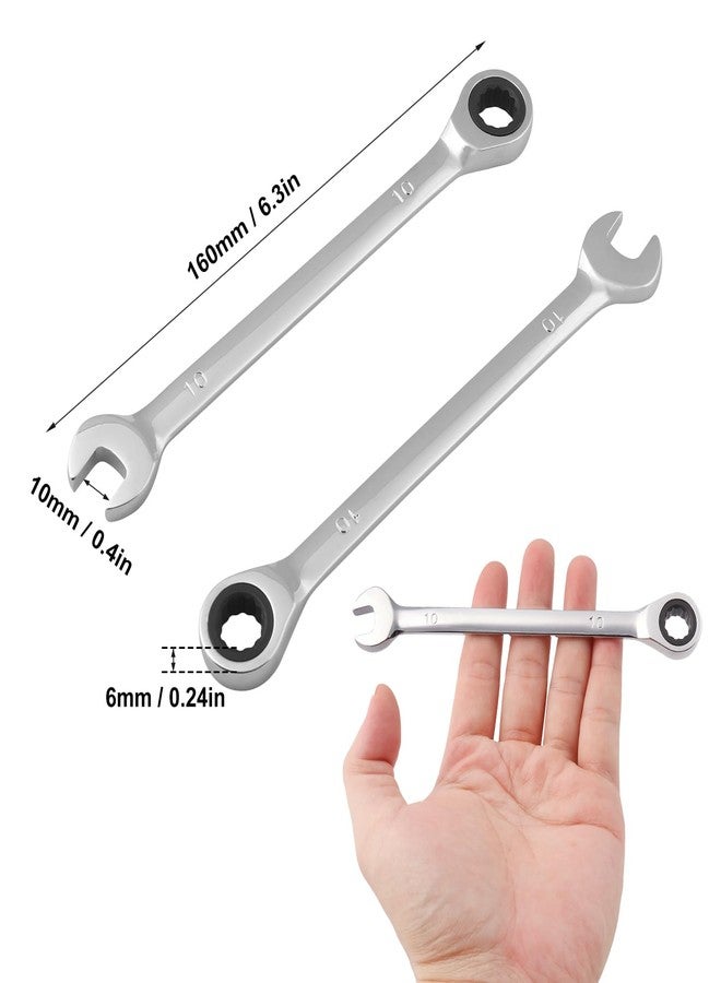 GENHAKON 5 Piece 10 mm Ratchet Wrench Set, Combination Wrenches for Mechanics and DIY Enthusiasts, Metric, 72-Tooth, Dual Purpose Gear wrench - Image 2