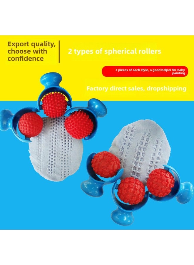 Preschool Education Art Supplies Creative Painting DIY Spherical Roller Pattern Rocket Roller Star Heart Plasticine Seal-Specifications:Spherical Roller-rocket - Image 2