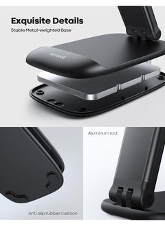 Lamicall Foldable Phone Stand For Desk Height Adjustable Cell Phone Holder Portable Cellphone Cradle Desktop Dock Compatible With Iphone 16 15 14 13 12 11 Pro Max Mini Xr X 8 7 4 8 Inch Smartphone  - Image 5