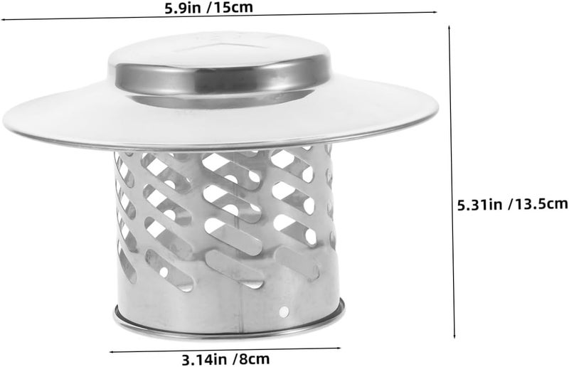 VOSAREA Chimney Caps Prevent Water and Debris Entry 2pcs Stainless Steel with Mesh Screen, Round Cone-Shaped Roof Vent Covers for Wood Stove Flue for Indoor Fireplaces and Outdoor Roof - Image 2