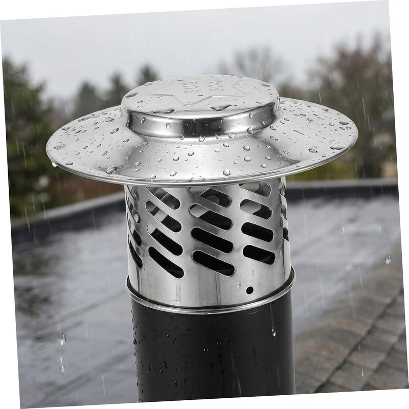 VOSAREA Chimney Caps Prevent Water and Debris Entry 2pcs Stainless Steel with Mesh Screen, Round Cone-Shaped Roof Vent Covers for Wood Stove Flue for Indoor Fireplaces and Outdoor Roof - Image 5