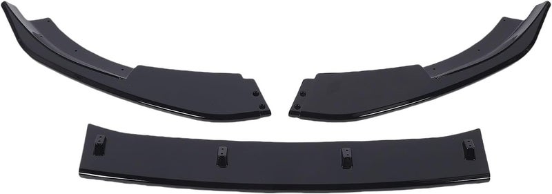 Front Bumper Lip Spoiler, 3pcs Aerodynamic Front Lip Splitter Body Kit with Premium ABS Construction, Glossy Black Finish, Complete Installation Kit for MK6 GTD 2008-2012 - Image 1
