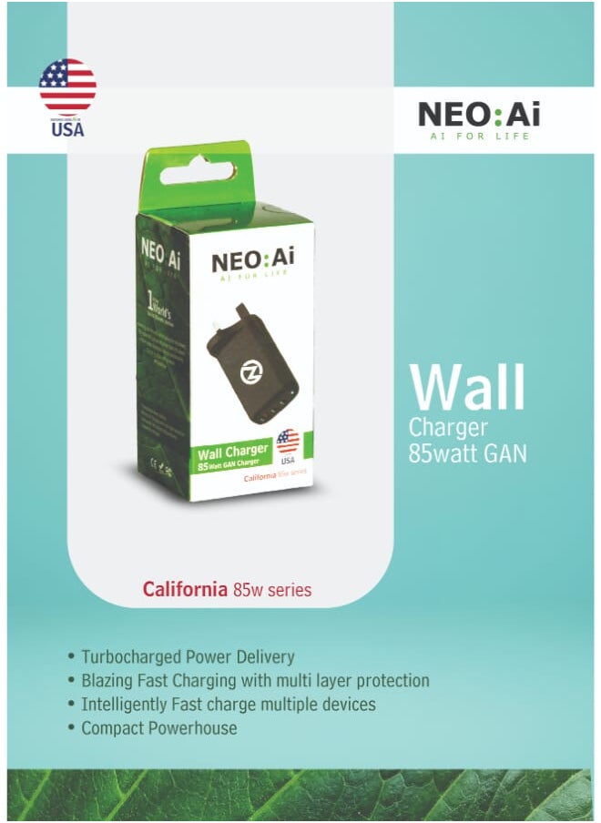 NEO:Ai NEO AI GAN Charger 3-Port - 85 W - Black - VEN2004  - Image 5