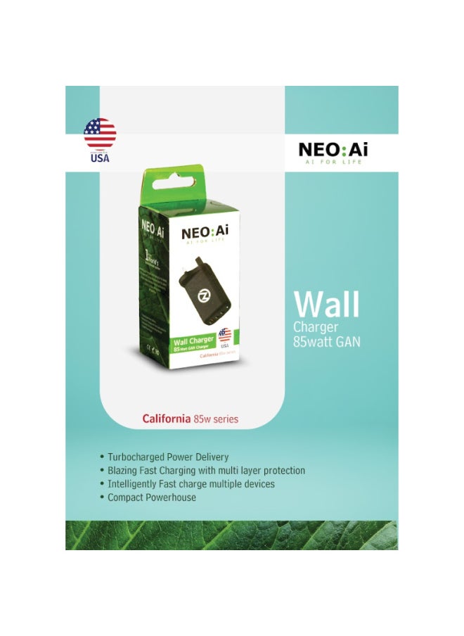 NEO:Ai NEO AI GAN Charger 3-Port - 85 W - Black - VEN2004  - Image 2