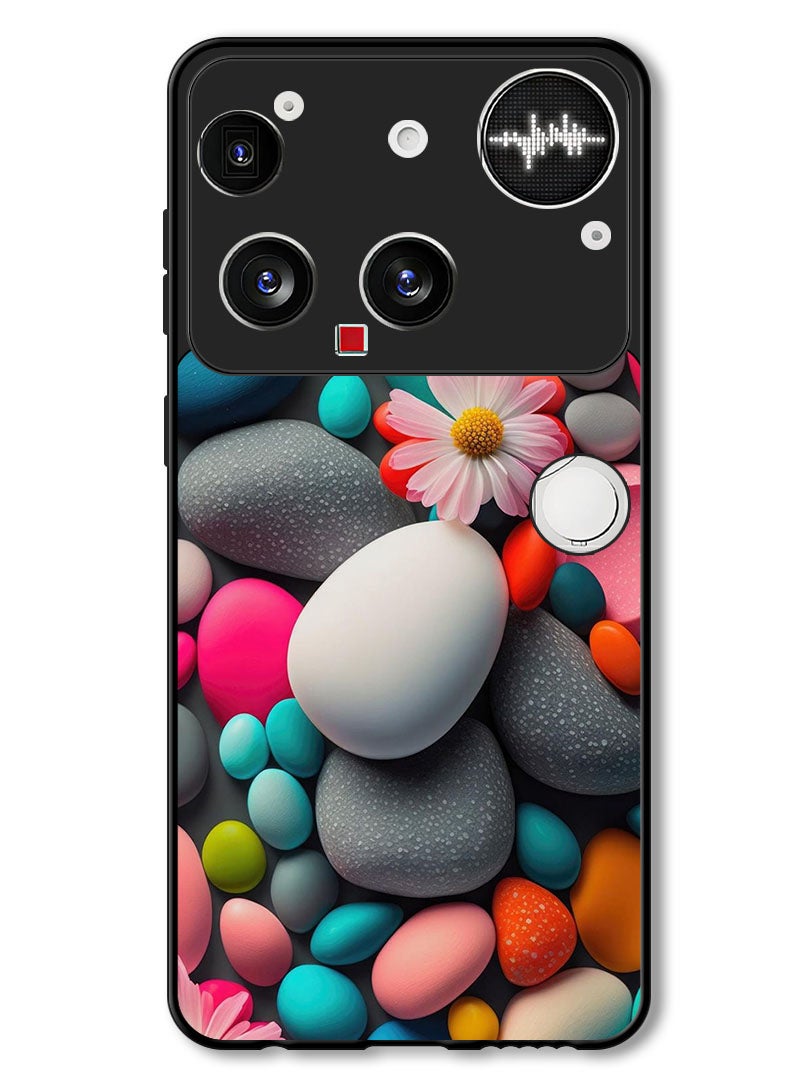 Theodor Case Compatible with Nothing Phone (3) 6.67 Inch Protection Shockproof Bumper Cover Colourful Stones - Image 1