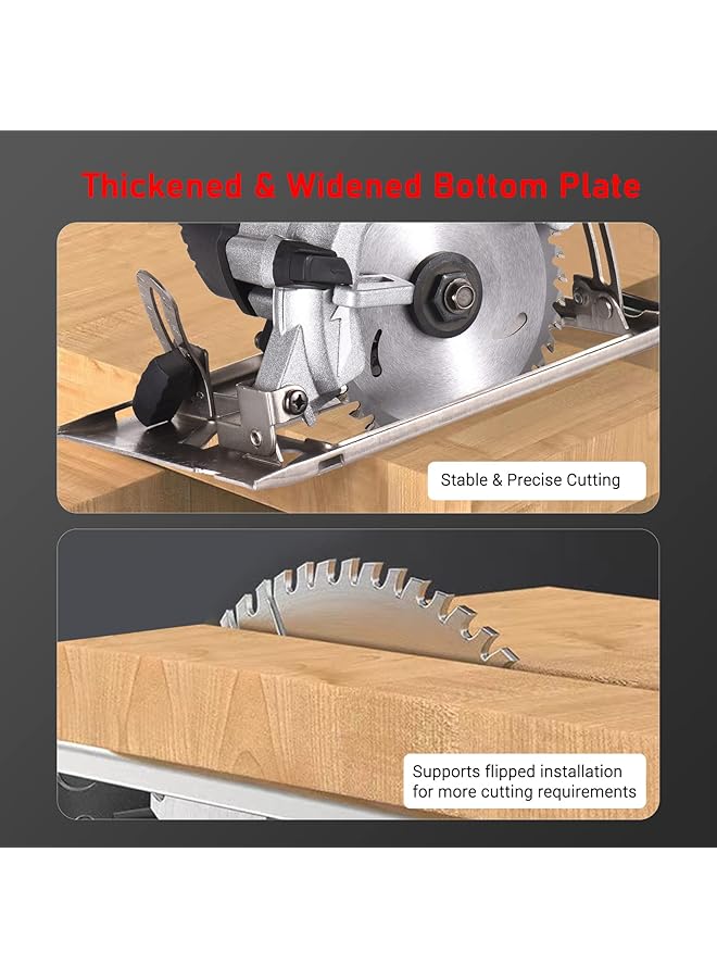 erorex 21V Cordless Brushless Circular Saw 45 Degree Adjustable Bevel Cutting With 110Mm Blade Electric Circular Saw Woodworking Tool - Image 3