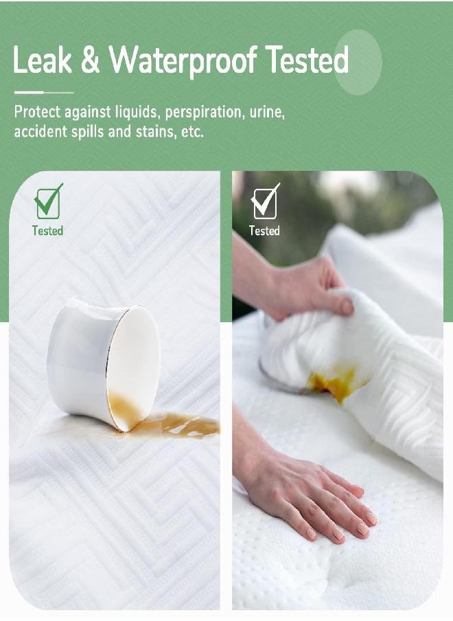Novilla - Novilla Queen Mattress Cover Cooling Bamboo Waterproof Mattress Protector 3D Air Fabric Breathable Mattress Encasement, Deep Pocket Sheet Style Mattress Pad Cover - Image 1