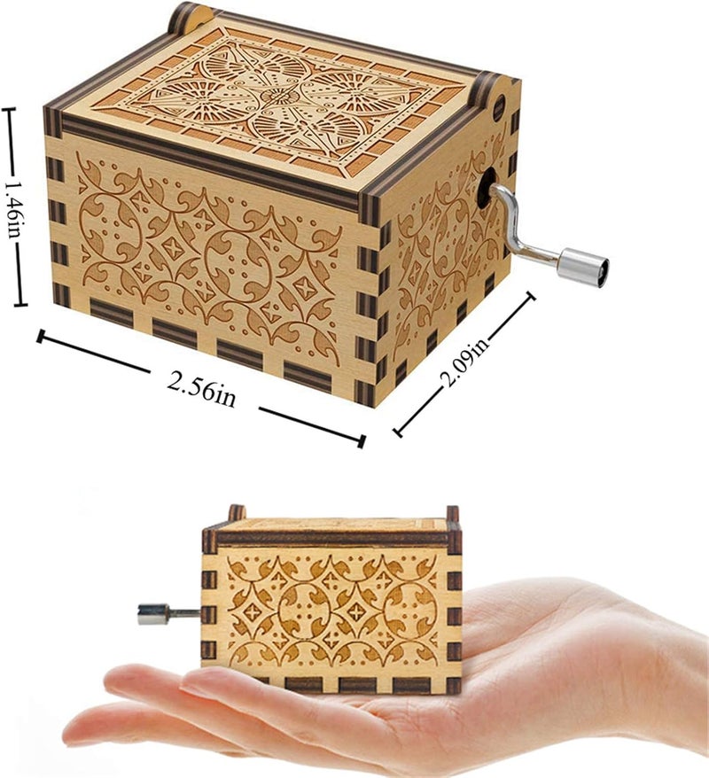 BOOB Happy Birthday Wooden Mini Colorful Music Box Hand Crank Wood Vintage Classic Musical Box Hand-Operated Birthday Gifts for Mom Dad Daughter Son Boys Girls Friends - Image 4