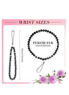 Oasisgalore 3 Pcs Phone Lanyard Strap Phone Charm Crystal Beads Key Chain Strap  - Image 2