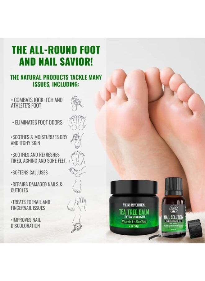 Viking Revolution - Tea Tree Foot Soak & Foot Spa Kit - Tea Tree Oil Foot Fungus Soak with Extra Strength Toenails Fungus Treatment, Balm & Body Wash - Athletes Foot Soak & Fungus Foot Soak for Dry Cracked Feet - Image 1
