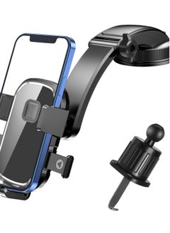 UCHUANG Phone Mount for Car, 4-in-1 Suction Cup Phone Holder Universal 360°Rotatable Car Phone Holder for Dashboard Air Vent Windshield Compatible with iPhone Series/Samsung and All Phones - Black  - Image 1
