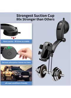 UCHUANG Phone Mount for Car, 4-in-1 Suction Cup Phone Holder Universal 360°Rotatable Car Phone Holder for Dashboard Air Vent Windshield Compatible with iPhone Series/Samsung and All Phones - Black  - Image 3