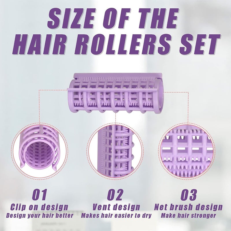 ALKAYAN Hair Rollers, 12 Pcs Plastic Snap on Hair Rollers Curlers for Hairdressing St... - Image 3