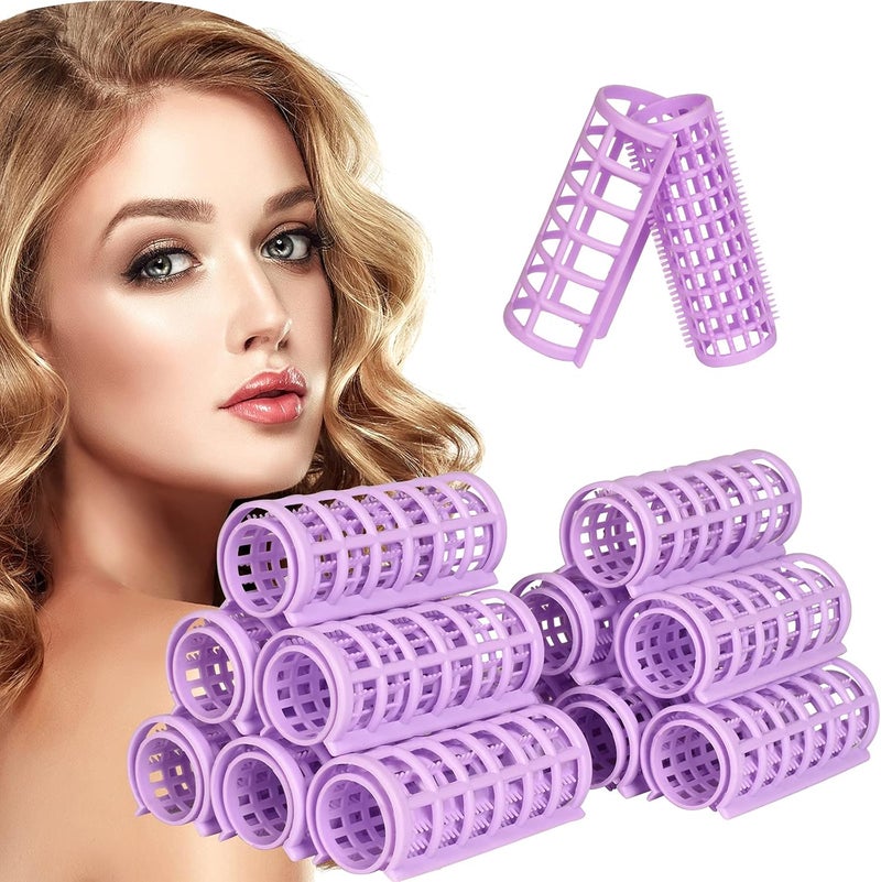 ALKAYAN Hair Rollers, 12 Pcs Plastic Snap on Hair Rollers Curlers for Hairdressing St... - Image 1