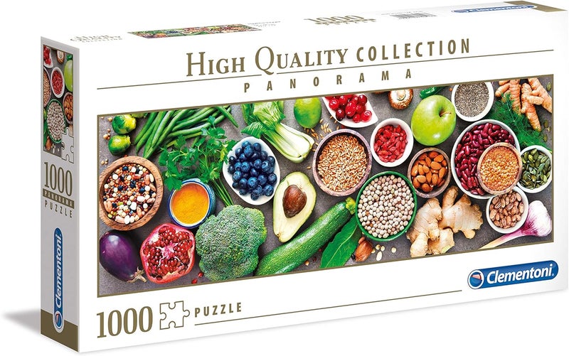 Clementoni 39518 Healthy Veggie Puzzle 1000 Pieces, Panorama Puzzle, Skill Game for the Whole Family, Colourful Tile Game, Adult Puzzle from 9 Years - Image 1