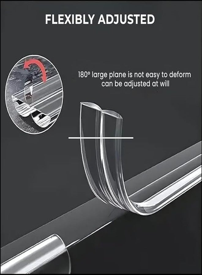 CLICKSWIFT شريط حماية حواف سيليكون Clickswift®، لحماية الأطفال، واقيات زوايا لاصقة مسبقة اللصق لحماية الأثاث من الزوايا الحادة، ناعم ومتين للأطفال (5 أمتار) قطعة واحدة، شفاف - Image 3