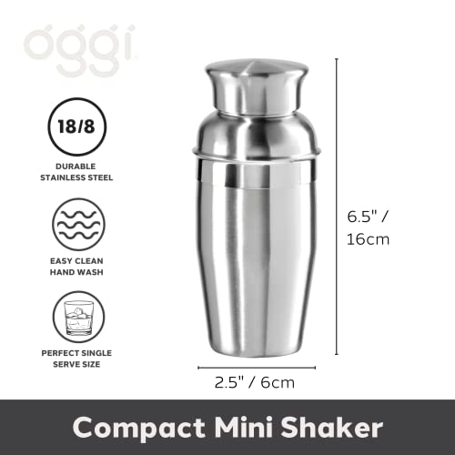 OGGI Mini Cocktail Shaker 10oz - Stainless Steel - Ideal Single Serve Martini Shaker, Great Small Size Suitable for Mini Bar, On the Go, Travel, RV, Camping - Image 2
