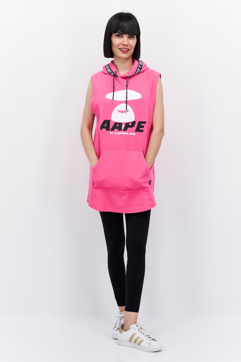 Aape By A Bathing Ape Women Sportswear Fit Sleeveless Training Hoodie, Pink - Image 4