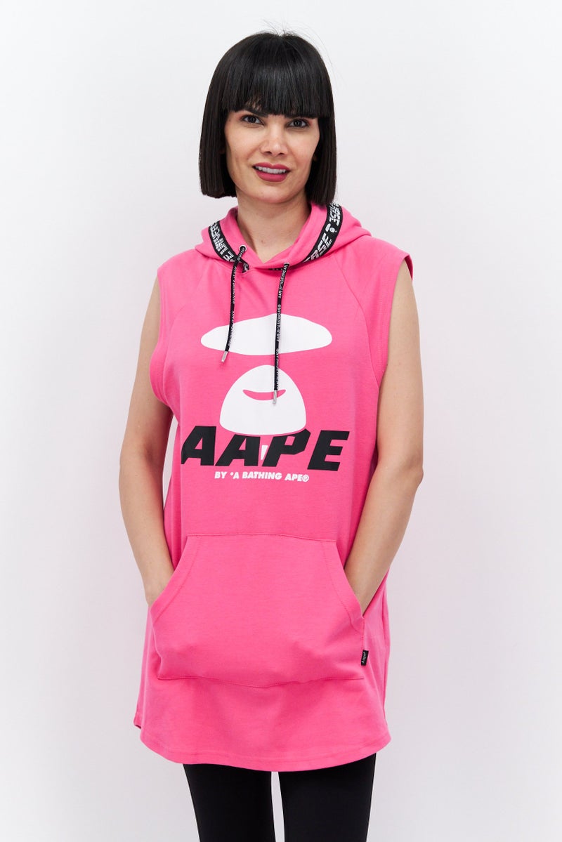 Aape By A Bathing Ape Women Sportswear Fit Sleeveless Training Hoodie, Pink - Image 1