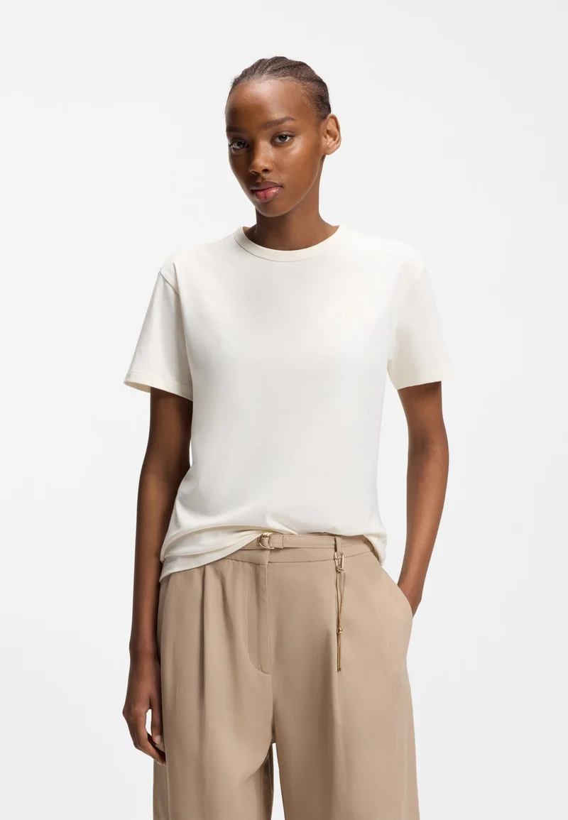 هوجو Cotton-jersey T-shirt with embroidered script logo