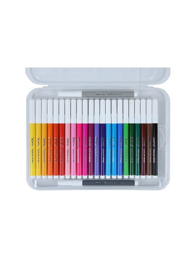 DOMS Aqua 24 Shades Watercolour Sketch Pen Set | Unique Push Resistant Tip With Bright & Intense Colors | Non-Toxic & Safe For Kids | Colourful Sketching, Doodling & Mandala Art | Pack of 1 - Image 2