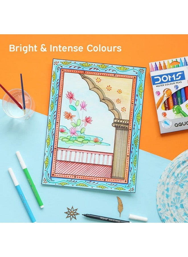 DOMS Aqua 24 Shades Watercolour Sketch Pen Set | Unique Push Resistant Tip With Bright & Intense Colors | Non-Toxic & Safe For Kids | Colourful Sketching, Doodling & Mandala Art | Pack of 1 - Image 4