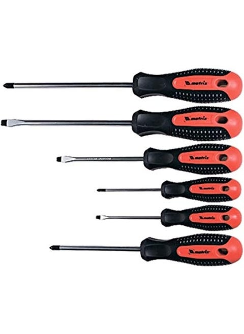 Professional Screwdriver Set Fusion, Crv, AntiSlip 3Component Handle, 6 Pieces