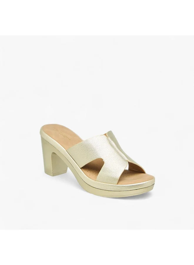 فلورا بيلا من شو إكسبرس صنادل نسائية سهلة الارتداء بكعب عريض وتفاصيل مقصوصة