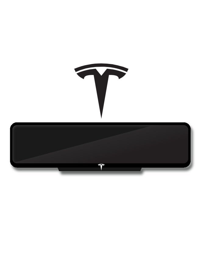DXBSTAMPS Custom Tesla Logo Number Plate Frame – Matte Black Finish – 3 Size Options – Easy Tape Mount – Signature Tesla Look  - Image 1