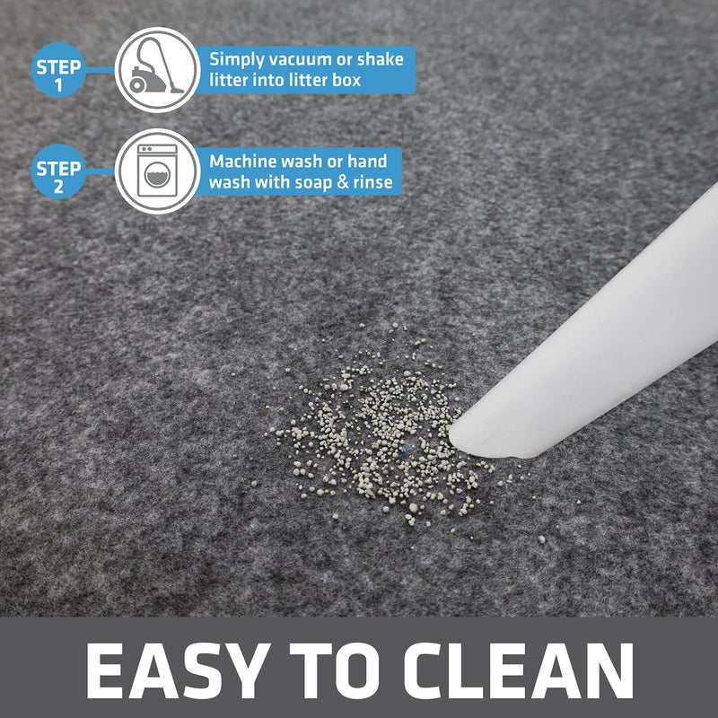 Drymate Cat Litter Box Mat, Litter Trapping Mat, Waterproof, Urine-Proof, Absorbent, Machine Washable, Soft on Paws, Contains Mess, Protects Floors, Kitten Supplies, Light Grey, 29x36 XL - Image 5