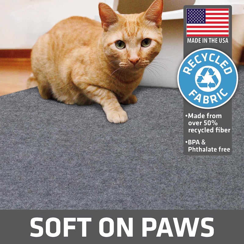 Drymate Cat Litter Box Mat, Litter Trapping Mat, Waterproof, Urine-Proof, Absorbent, Machine Washable, Soft on Paws, Contains Mess, Protects Floors, Kitten Supplies, Light Grey, 29x36 XL - Image 4