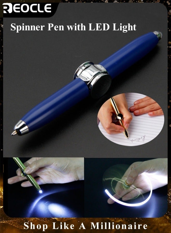 ريوكل قلم فيدجيت سبينر مع ضوء LED متعدد الوظائف يساعد على تقليل التوتر ويساعد على التفكير وقلم حبر جاف دوار مضاد للتوتر والقلق وقلم هدايا - Image 1
