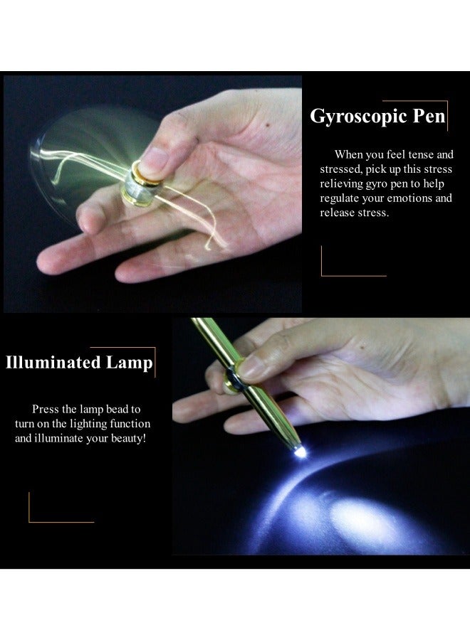 ريوكل قلم فيدجيت سبينر مع ضوء LED متعدد الوظائف يساعد على تقليل التوتر ويساعد على التفكير وقلم حبر جاف دوار مضاد للتوتر والقلق وقلم هدايا - Image 5