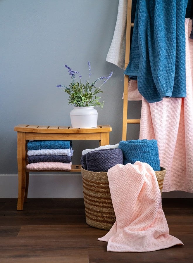 Simpli-Magic 79448 Popcorn Textured Bath Towels, 4 Pack, White - Image 4