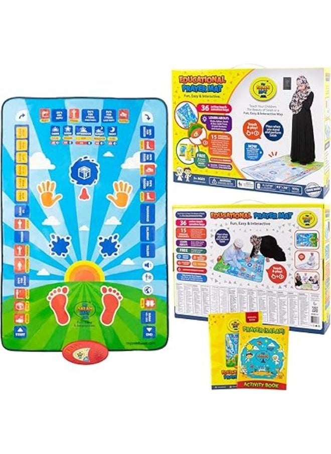 Executive LLC Smart Interactive Mat for Kids Learning the Salah Fun Easy Kids Mat with 36 Touch Keys 15 Languages Speaker Booklets Islamic Toys for Kids 3 Up  - Image 1