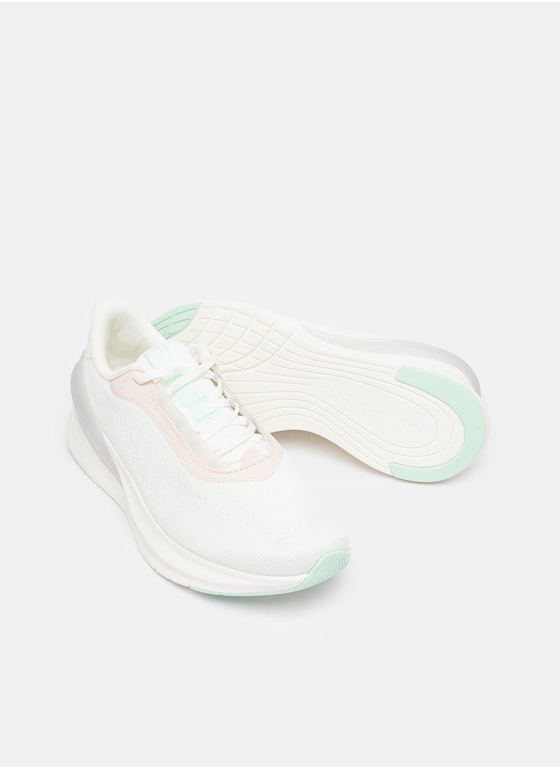 ANTA - THICK SOLE RUNNING SHOES FOR WOMEN IN WHT/WHT PINK/BLU - Image 1