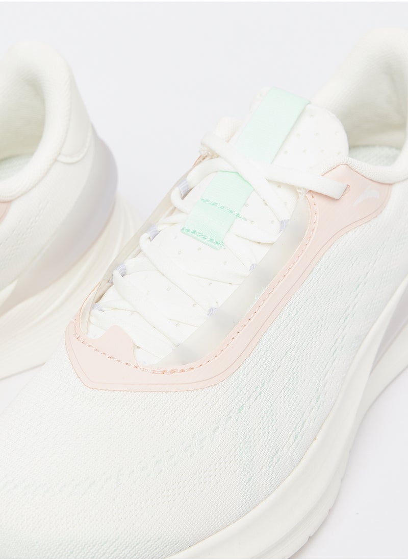 ANTA - THICK SOLE RUNNING SHOES FOR WOMEN IN WHT/WHT PINK/BLU - Image 1