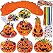 Winlyn 30 Kits Fall Halloween Pumpkin Decorations DIY Pumpkin Craft Kits Foam Pumpkin Shapes with Halloween Stickers JackOLantern Face Stickers for Kids Gift Favors Art Project Classroom Activity - Image 3