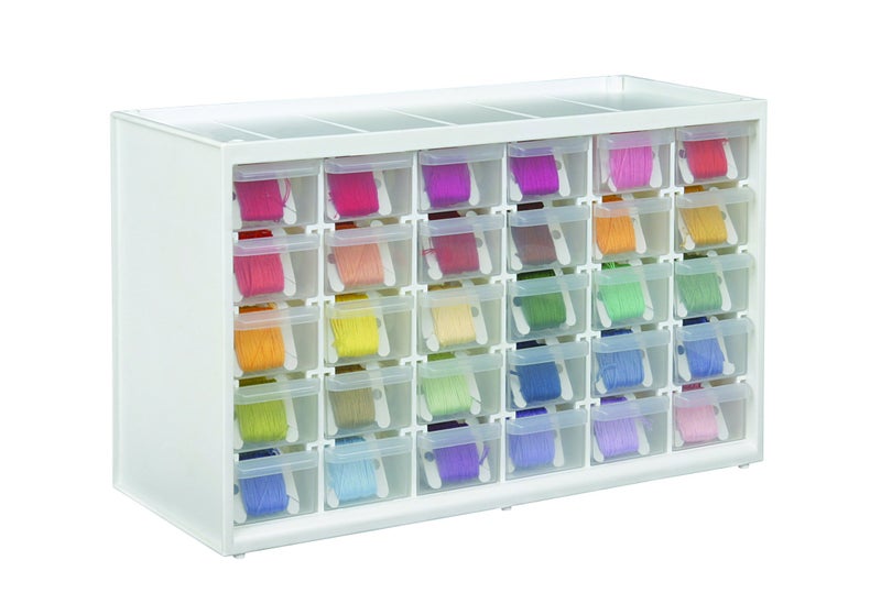 ArtBin 6830PC Store-In-Drawer Cabinets - Wall Mountable Storage Cabinet with 30 Drawers, Art & Craft Organizer, Clear/White - Image 4