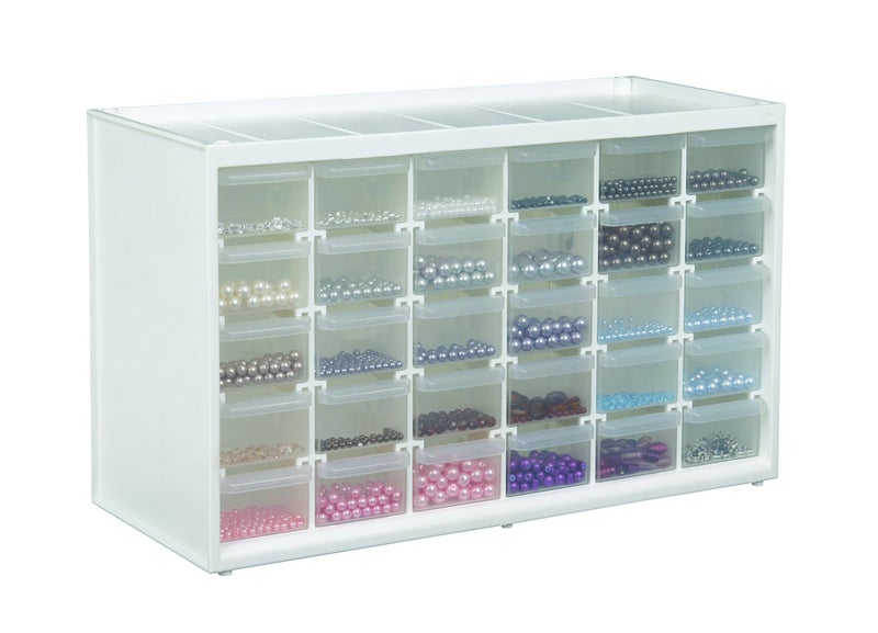 ArtBin 6830PC Store-In-Drawer Cabinets - Wall Mountable Storage Cabinet with 30 Drawers, Art & Craft Organizer, Clear/White - Image 3